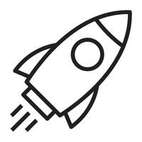 Rocket launch line icon vector
