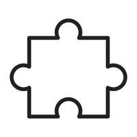 Puzzle piece solution line icon. vector