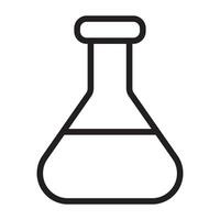 Laboratory flask experimentation line icon. vector