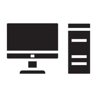 Computer black icon. vector