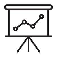 Presentation board line icon. vector