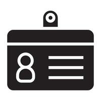 ID badge black icon. vector