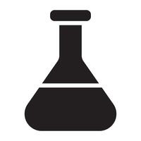Laboratory flask experimentation black icon. vector