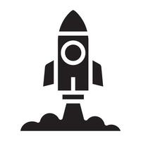 Rocket launch black icon. vector