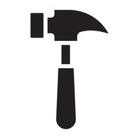 Hammer build black icon. vector