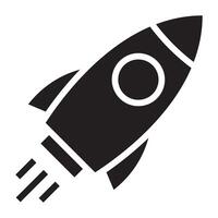 Rocket launch black icon. vector