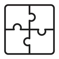 Puzzle piece solution line icon. vector