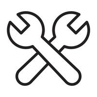 Wrench tools line icon. vector