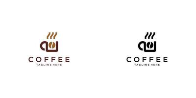 Simple cup coffee logo design with unique concept premium vector