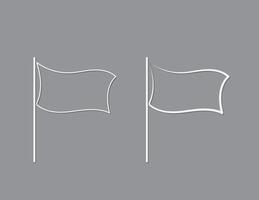 White color flags with simple lines for designs and pointers on black background illustration vector