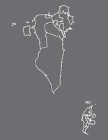 Bahrain map with white lines of Govern orates or parts on dark background illustration vector