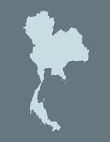 Light blue color Thailand map with single border on dark background illustration vector