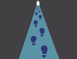 Footsteps of one person under dark tunnel to the success or end of the path illustration vector