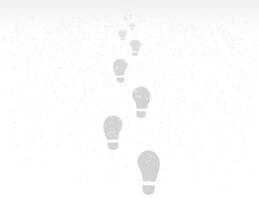 Footsteps of one person in winter season with snowflakes to the success or end of the path illustration vector
