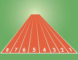 Racetrack lines with numbers in the stadium for competition from start position illustration vector