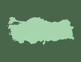 Green Turkey map with single border on dark background illustration vector