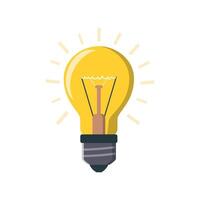 The light bulb, creative thinking, analytical thinking for processing. Light bulb icon on white background. Ideas symbol illustration. vector