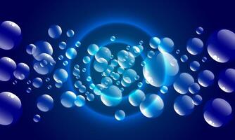 Abstract Background Geometry shapes Circle Bubbles on dark blue background. soap bubbles. vector