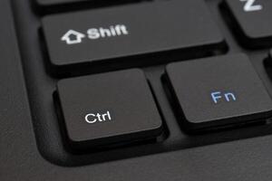 Black keys of a computer keyboard. photo