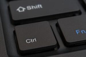 Black keys of a computer keyboard. photo