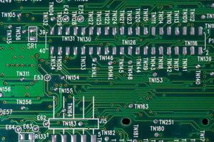 Board of modern computer. Computer repair. Modern computer technology. photo
