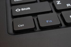 Black keys of a computer keyboard. photo