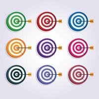 Set of Target Audience Colorful Icons. Target Client. Search Customer. Illustration. vector