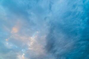 Dark clouds in sky. Overcast weather. Natural background. photo