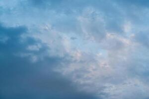 Dark clouds in sky. Overcast weather. Natural background. photo