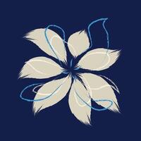 an abstract representation of a flower against a deep blue background. The flower is composed of eight large vector