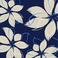 An elegant and understated, with the cream-colored petals standing out prominently against the dark blue background vector