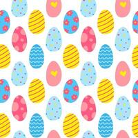 Seamless pattern with doodle Easter eggs. vector