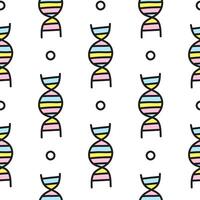 Seamless pattern with doodle dna molecules. vector