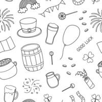 Seamless pattern with items for Saint patrick s day. vector