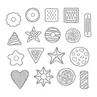 Set of different hand drawn cookies. vector
