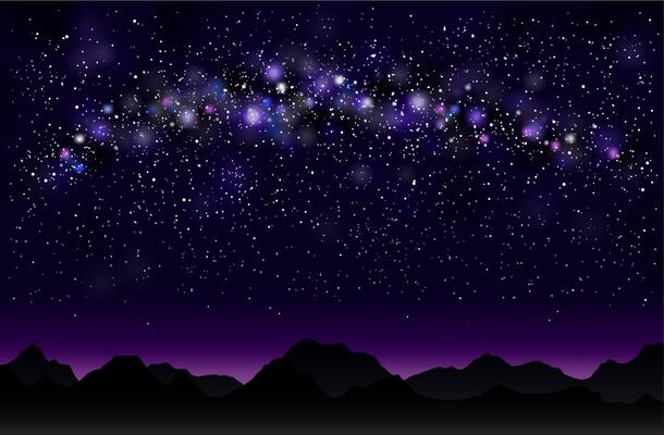 Milky way in the mountains.