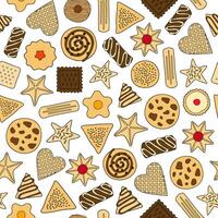 Seamless pattern with cookies. vector