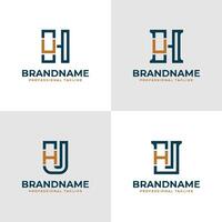 Elegant Letters HU and UH Monogram Logo, suitable for business with UH or HU initials vector