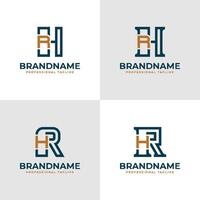 Elegant Letters HR and RH Monogram Logo, suitable for business with RH or HR initials vector