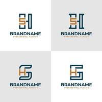 Elegant Letters HS and SH Monogram Logo, suitable for business with SH or HS initials vector
