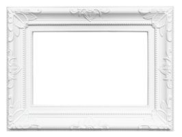 White picture frame isolated on transparent background. Template mockup png