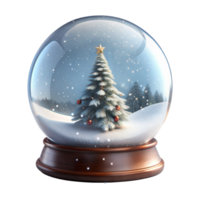 Snow Globe with Christmas Tree on Transparent Background png