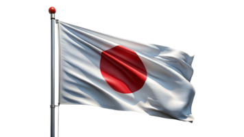 Waving Japanese Flag on Transparent Background png