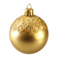 Golden Ornament Ball with Patterns on Transparent Background png