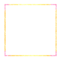 A glittery gold square frame with pink corners on a transparent background png