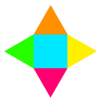 a colorful geometric shape with a square in the middle png