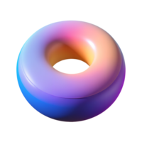 Abstract gradient 3d geometry shape icon isolated on the transparent background png