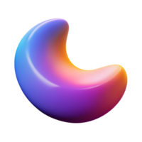 Abstract gradient 3d geometry shape icon isolated on the transparent background png