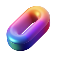Abstract gradient 3d geometry shape icon isolated on the transparent background png