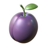 Cartoon plum berry illustration isolated on the transparent background png